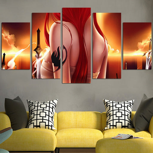 Cool Erza Scarlet Schwert Wall Art Canvas