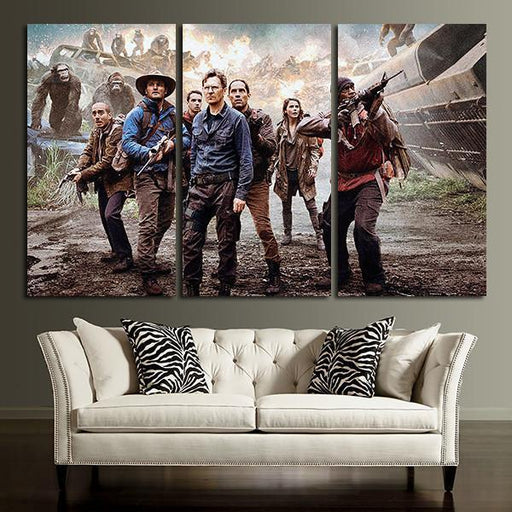 3 Panel People Surrounded Wall Art Canvas