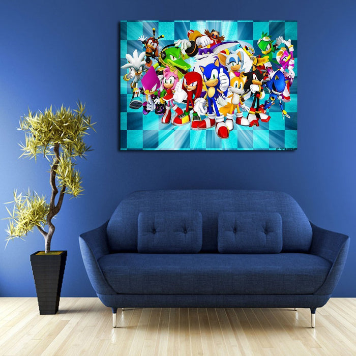 Sonic The Hedgehog Characters Wall Art Canvas