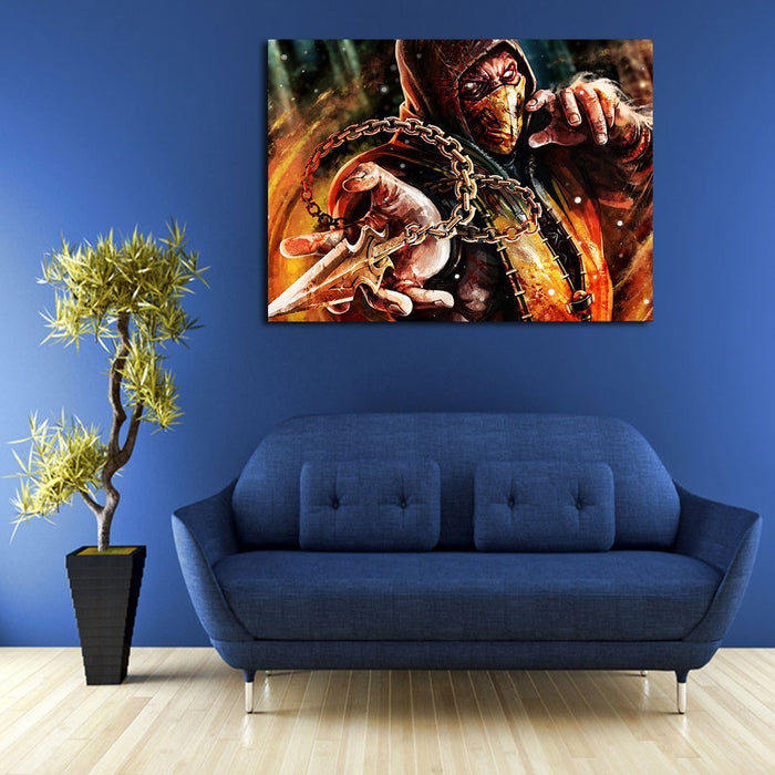Mortal Kombat Scorpion Wall Art Canvas