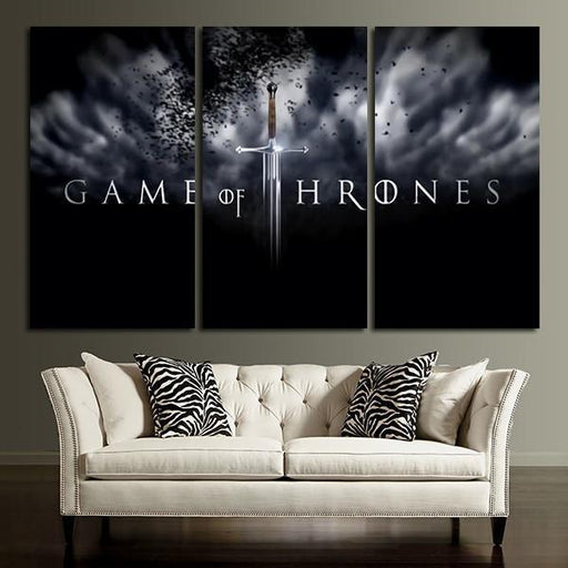 3 Panel Game Of Thrones Sword Wall Art Canvas