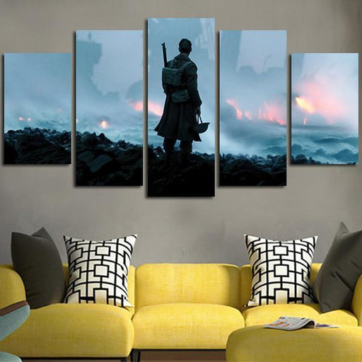 5 Panel Dunkirk Soldier Wall Art Canvas