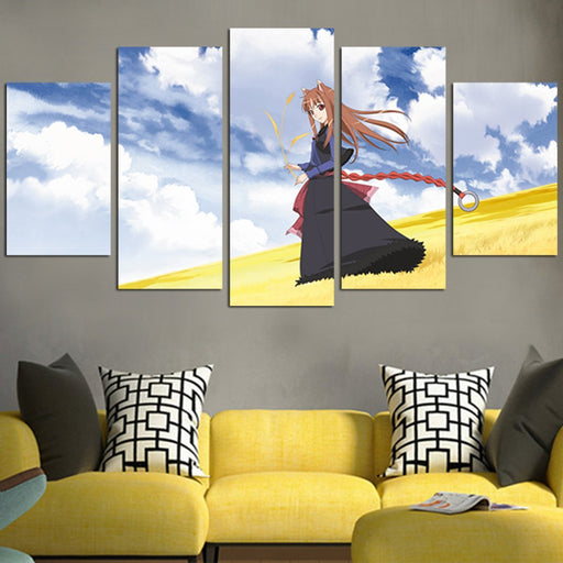 Spice And Wolf Holo In The Meadow Wall Art Canvas