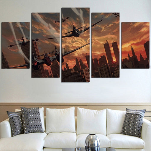 Plane On The Sky In Cowboy Bebop Wall Art Canvas
