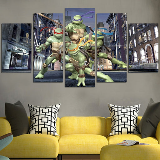 Ninja Turtles In City Wall Art Canvas