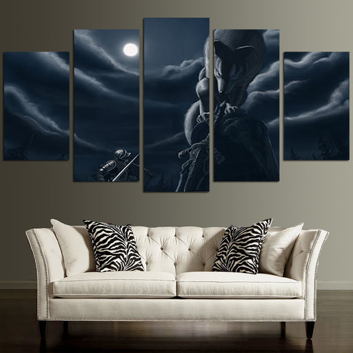Dark Souls Great Grey Wolf Wall Art Canvas