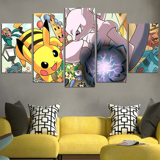 Pokemon Mewtwo & Anothers PokemonWall Art Canvas