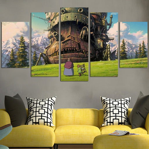 Howl's Moving Castle In The Mountain Wall Art Canvas