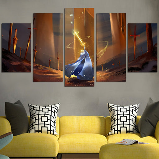Fate Stay Night Saber Holding Woods Wall Art Canvas