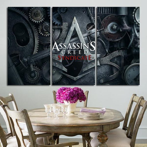 3 Panel Assassin's Creed Syndicate Logo Wall Art Canvas