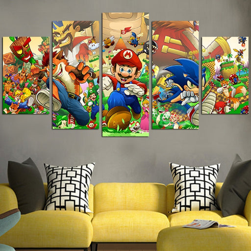 Super Mario Vs Crash Bandicoot Wall Art Canvas