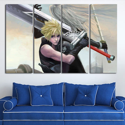 Final Fantasy Cloud Strife And Sword Wall Art Canvas