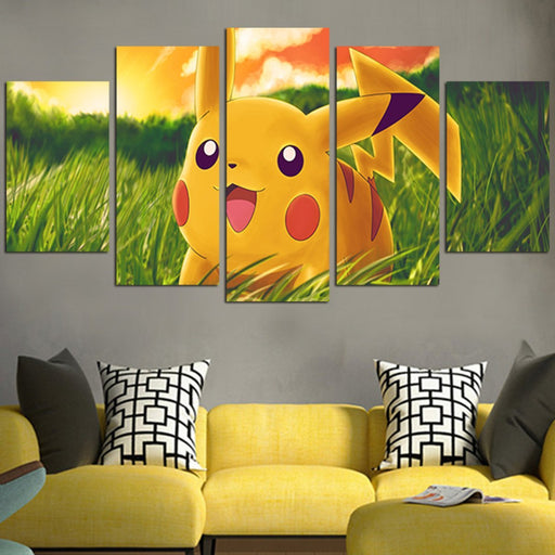 Pikachu In The Meadow Wall Art Canvas