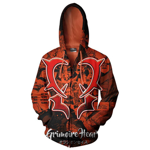 Fairy Tail Grimiore Heart Zip Up Hoodie