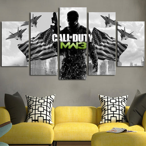 Call of Duty MW3 and Flag Wall Art Canvas