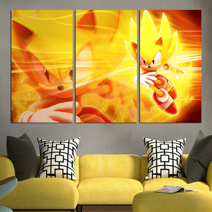 Super Sonic The Hedgehog Wall Art Canvas