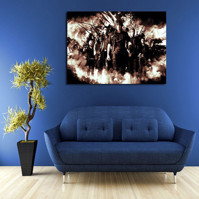 Character Black And White Of Final Fantasy Wall Art Canvas
