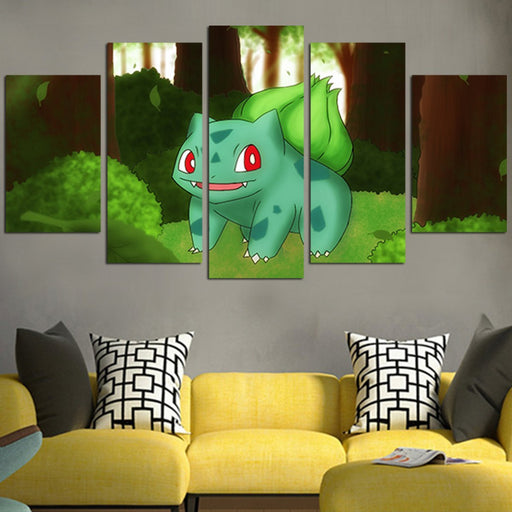Pokemon Bulbasaur In The Forest Wall Art Canvas