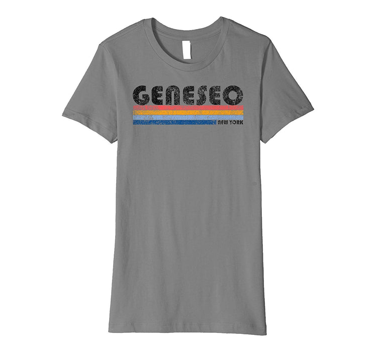 Great Vintage 1980s Style Geneseo Ny Women's T-Shirt Slate