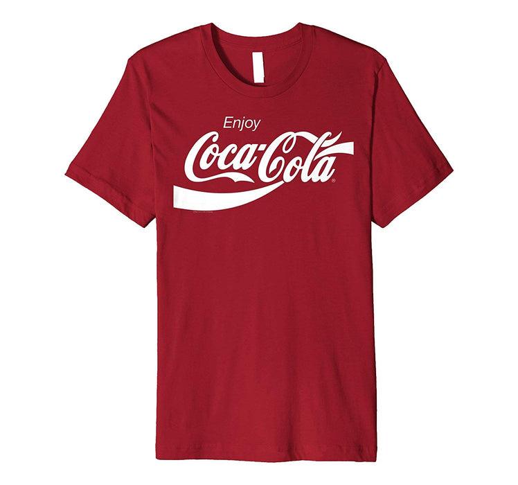 Hotest Coca Cola Retro White Enjoy Logo Premium Graphic Men's T-Shirt Cranberry