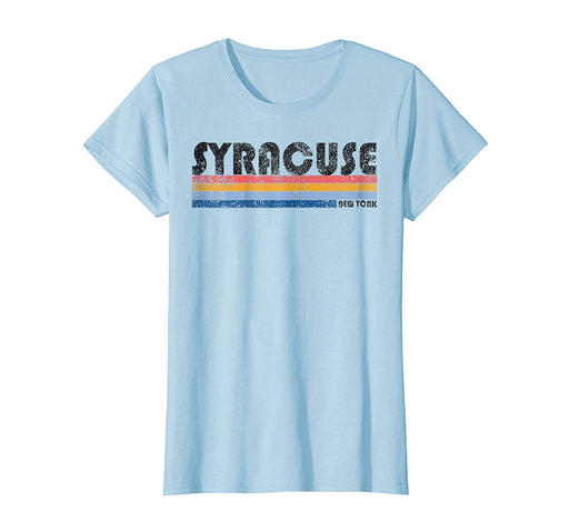 Hotest Vintage 1980s Style Syracuse New York Women's T-Shirt Baby Blue