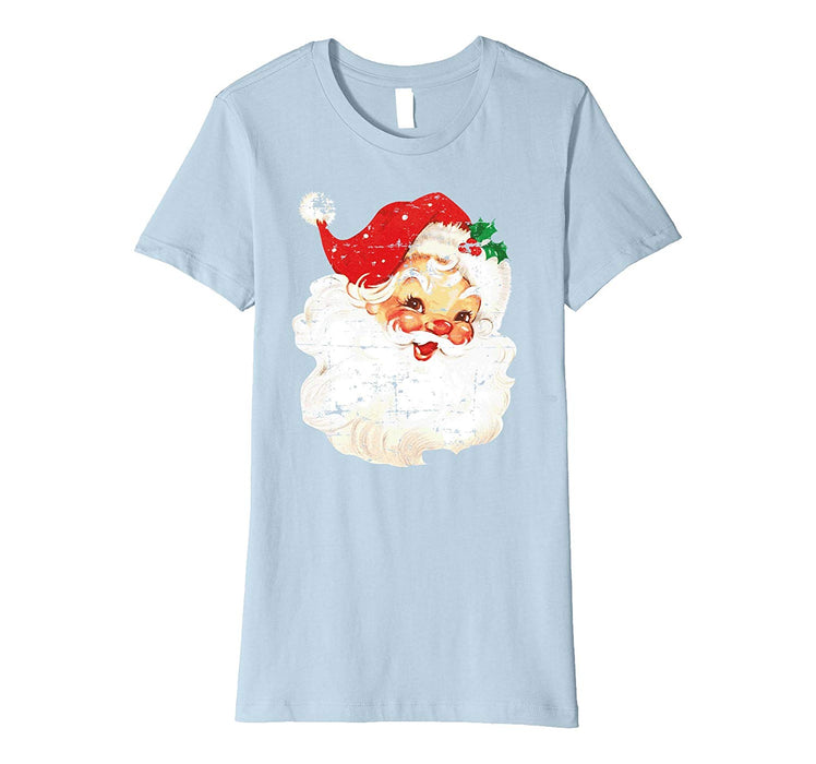 Cute Distressed Vintage Santa Claus Jolly Old Saint Nick Women's T-Shirt Baby Blue