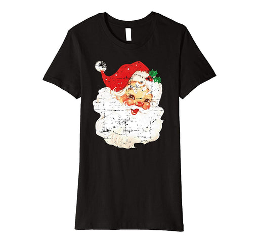Cute Distressed Vintage Santa Claus Jolly Old Saint Nick Women's T-Shirt Black