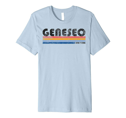 Great Vintage 1980s Style Geneseo Ny Men's T-Shirt Baby Blue