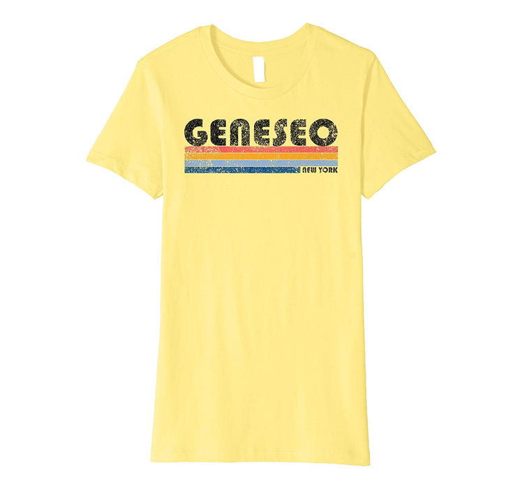 Great Vintage 1980s Style Geneseo Ny Women's T-Shirt Lemon