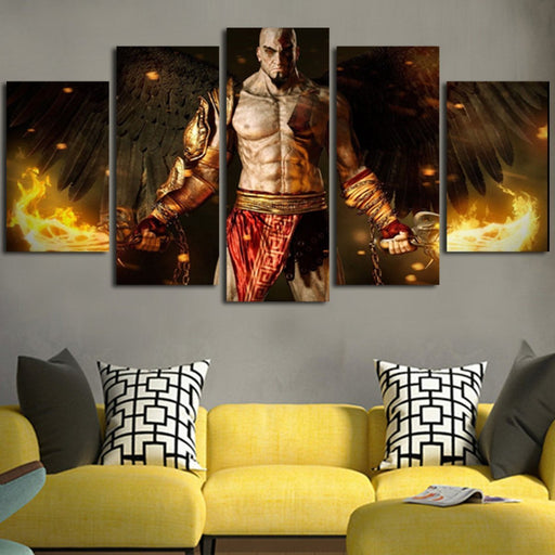 5 Panel God Of War Art Canvas