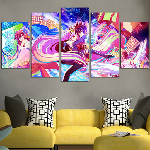No Game And No Life Sora And Girl Friends Wall Art Canvas