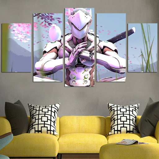 Overwatch Genji Silver Wall Art Canvas
