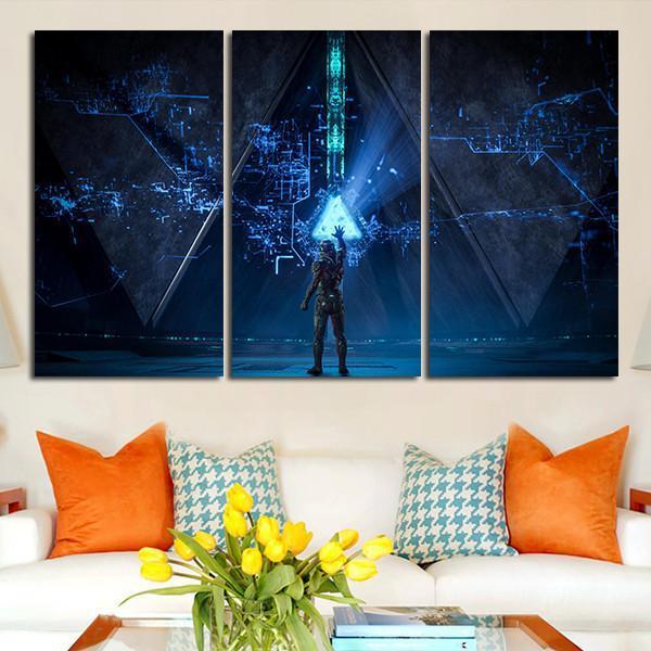 3 Panel Mass Effect Control Panel Wall Art Canvas