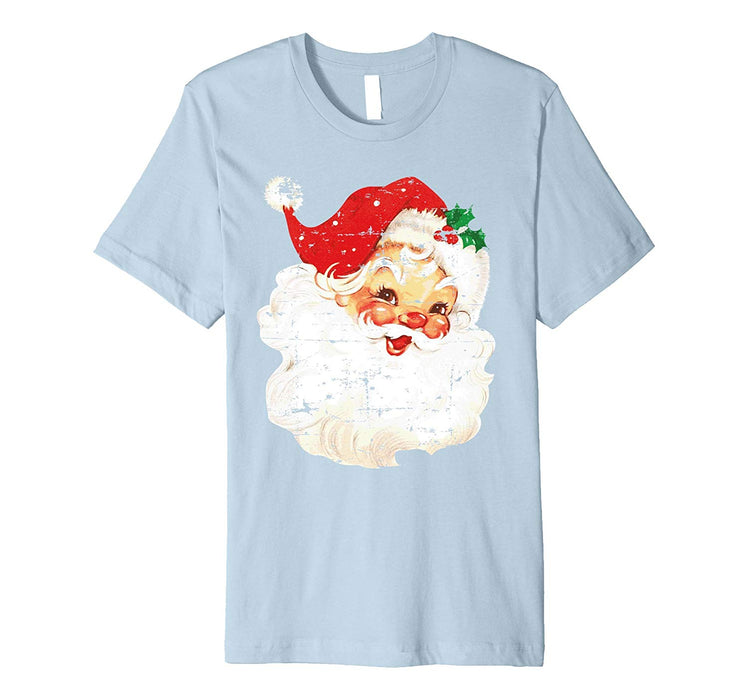 Cute Distressed Vintage Santa Claus Jolly Old Saint Nick Men's T-Shirt Baby Blue