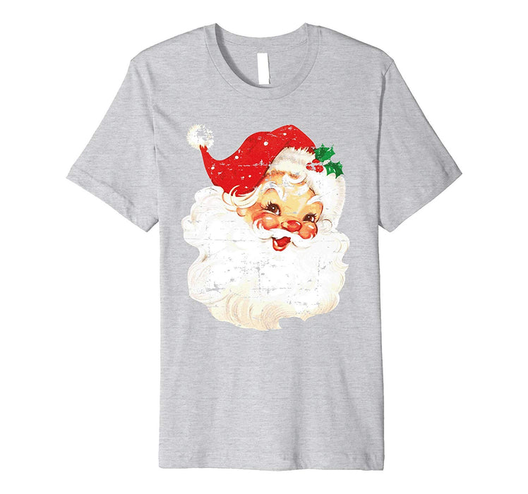 Cute Distressed Vintage Santa Claus Jolly Old Saint Nick Men's T-Shirt Heather Grey