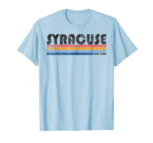 Hotest Vintage 1980s Style Syracuse New York Men's T-Shirt Baby Blue