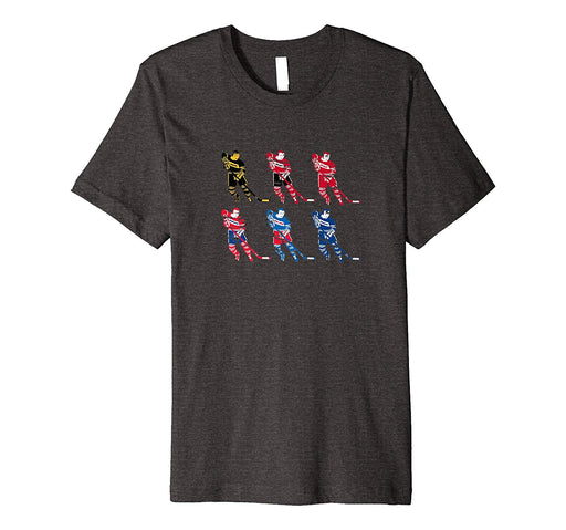 Cool Original 6 Hockey Teams Table Hockey Fan Vintage Men's T-Shirt Dark Heather