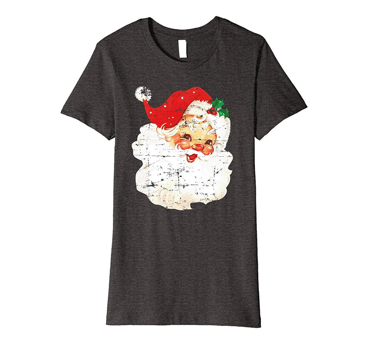Cute Distressed Vintage Santa Claus Jolly Old Saint Nick Women's T-Shirt Dark Heather