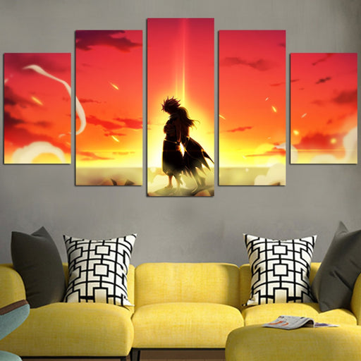 Fairy Tail Natsu And Lucy Sunset Wall Art Canvas