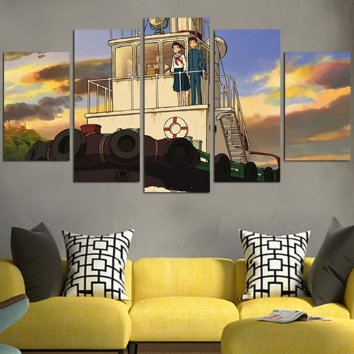 From Up On Poppy Hill Shiro And Sora On Boats Wall Art Canvas