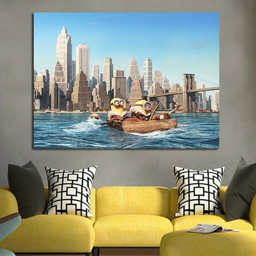 1 Panel Minions In The Boat Wall Art Canvas