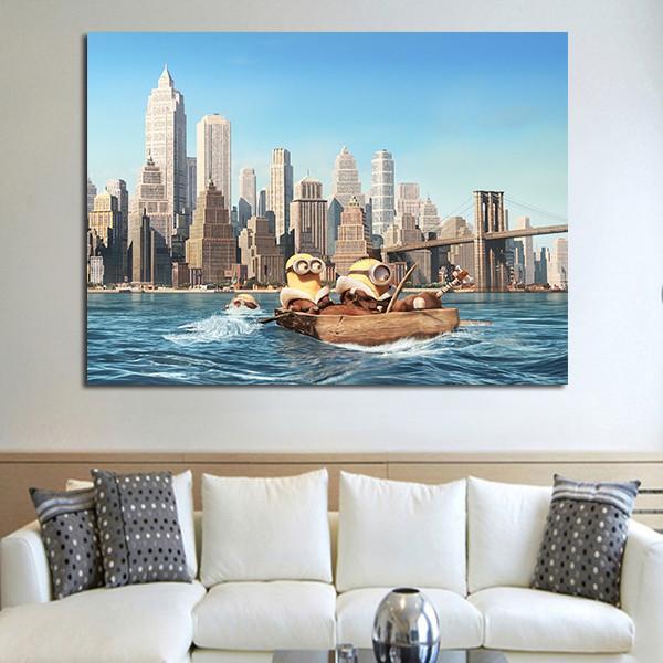 1 Panel Minions In The Boat Wall Art Canvas