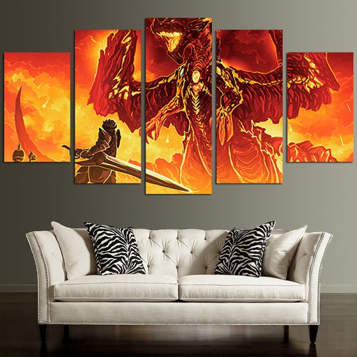 Fire Dragon Wall Art Canvas