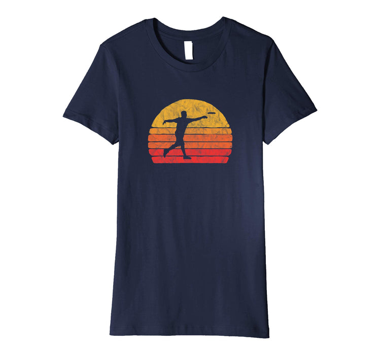 Hotest Disc Golf Distressed Retro 80s Style Vintage Women's T-Shirt Navy