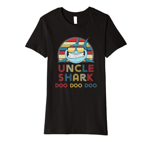 Funny Retro Vintage Uncle Sharks Gift For Mens Women's T-Shirt Black