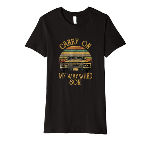 Cool Carry On My Wayward Son Vintage Gift For Men Women Women's T-Shirt Black