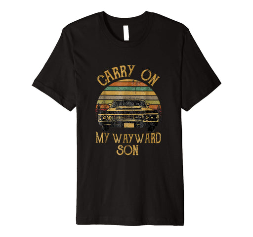 Cool Carry On My Wayward Son Vintage Gift For Men Women Men's T-Shirt Black