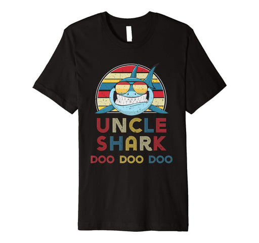Funny Retro Vintage Uncle Sharks Gift For Mens Men's T-Shirt Black