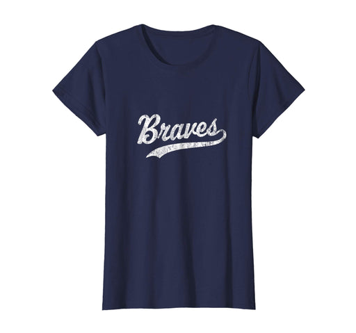 Funny Braves Mascot Vintage Sports Name Tee Design Women's T-Shirt Navy