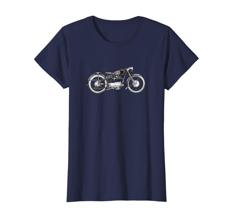Adorable Retro Vintage Motorcycle I Love My Motorcycle Women's T-Shirt Navy